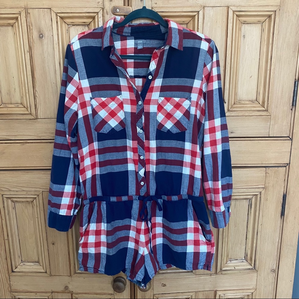 Flannel Sleep Romper - Aerie - L